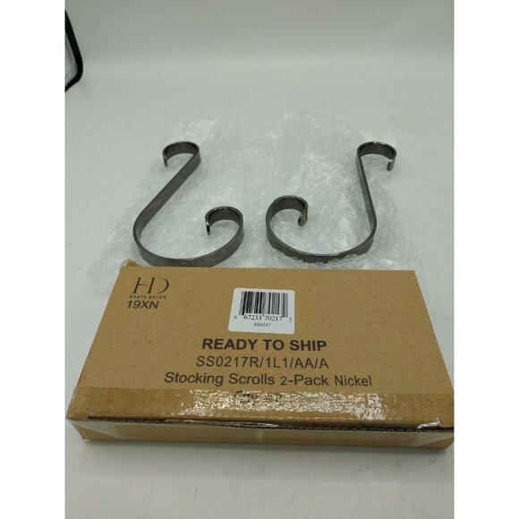 HD Decor Stockings Scrolls 2 Pack Nickel - Picture 1 of 5